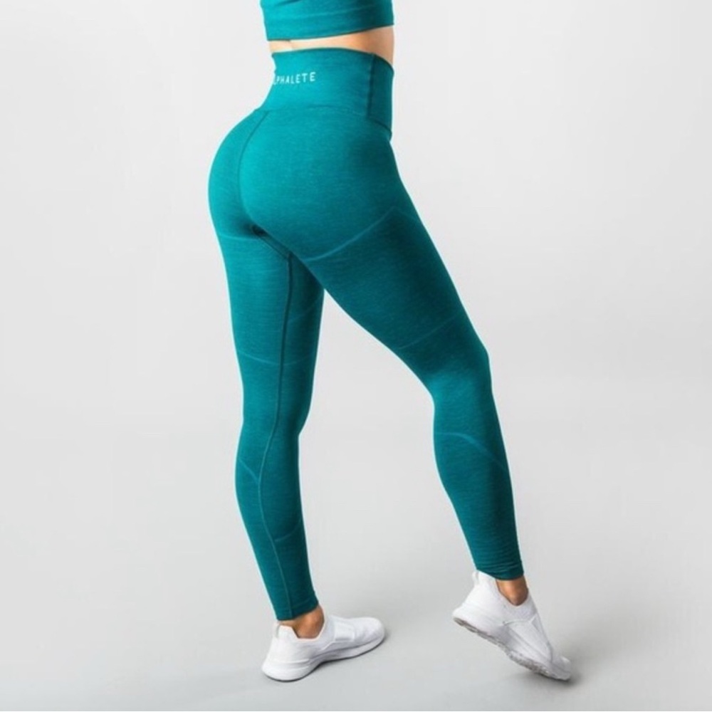 Alphalete R6 Revival Leggings Seamless Workout Teal Sz. S